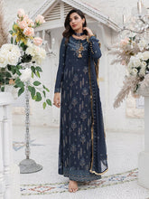 Load image into Gallery viewer, Salitex - Diamond - Unstitched 3pc - Full Embroidered Chiffon Shirt & Embroidered Chiffon Dupatta with Dyed Raw Silk Trouser - (HC-00011UT)