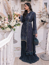 Load image into Gallery viewer, Salitex - Diamond - Unstitched 3pc - Full Embroidered Chiffon Shirt & Embroidered Chiffon Dupatta with Dyed Raw Silk Trouser - (HC-00011UT)