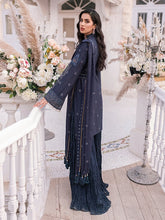 Load image into Gallery viewer, Salitex - Diamond - Unstitched 3pc - Full Embroidered Chiffon Shirt & Embroidered Chiffon Dupatta with Dyed Raw Silk Trouser - (HC-00011UT)