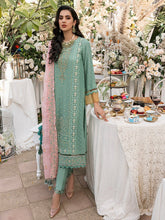 Load image into Gallery viewer, Salitex - Glory - Unstitched 3pc - Fully Embroidered Chiffon Suit - Chiffon Shirt & Khaddi Net Dupatta with Dyed Raw Silk Trouser - (HC-00016UT)