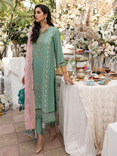 Load image into Gallery viewer, Salitex - Glory - Unstitched 3pc - Fully Embroidered Chiffon Suit - Chiffon Shirt & Khaddi Net Dupatta with Dyed Raw Silk Trouser - (HC-00016UT)