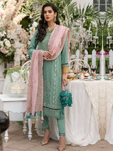 Load image into Gallery viewer, Salitex - Glory - Unstitched 3pc - Fully Embroidered Chiffon Suit - Chiffon Shirt & Khaddi Net Dupatta with Dyed Raw Silk Trouser - (HC-00016UT)