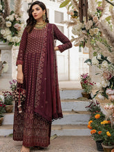 Load image into Gallery viewer, Salitex - Golden Garnet - Unstitched 3pc - Fully Embroidered Chiffon Suit - Chiffon Shirt & Khaddi Net Dupatta with Dyed Raw Silk Trouser - (HC-00010UT)