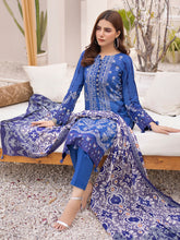 Load image into Gallery viewer, Salitex Inaya 3pc Unstitched - Printed Lawn Shirt & Dupatta With Dyed Cambric Trouser (IP-00093BUT)