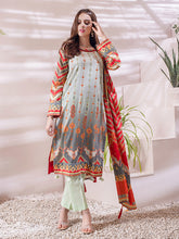 Load image into Gallery viewer, Salitex Inaya 3pc Unstitched - Printed Lawn Shirt & Dupatta With Dyed Cambric Trouser (IP-00095AUT)