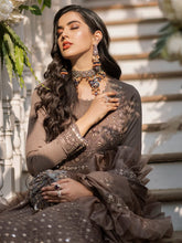 Load image into Gallery viewer, Kyra - Unstitched 3pc - Full Embroidered Chiffon Shirt & Embroidered Chiffon Dupatta with Dyed Raw Silk Trouser - (HC-00017UT)