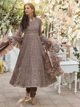 Load image into Gallery viewer, Kyra - Unstitched 3pc - Full Embroidered Chiffon Shirt & Embroidered Chiffon Dupatta with Dyed Raw Silk Trouser - (HC-00017UT)
