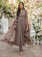Load image into Gallery viewer, Kyra - Unstitched 3pc - Full Embroidered Chiffon Shirt & Embroidered Chiffon Dupatta with Dyed Raw Silk Trouser - (HC-00017UT)