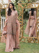 Load image into Gallery viewer, Lilly - Unstitched 3pc - Full Embroidered Chiffon Shirt & Organza Dupatta with Dyed Raw Silk Trouser - (HC-00018UT)