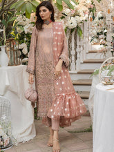 Load image into Gallery viewer, Lilly - Unstitched 3pc - Full Embroidered Chiffon Shirt & Organza Dupatta with Dyed Raw Silk Trouser - (HC-00018UT)