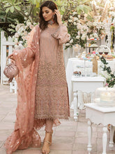 Load image into Gallery viewer, Lilly - Unstitched 3pc - Full Embroidered Chiffon Shirt & Organza Dupatta with Dyed Raw Silk Trouser - (HC-00018UT)