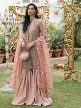 Load image into Gallery viewer, Lilly - Unstitched 3pc - Full Embroidered Chiffon Shirt & Organza Dupatta with Dyed Raw Silk Trouser - (HC-00018UT)