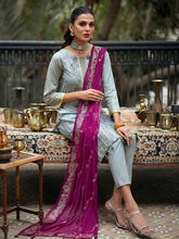Load image into Gallery viewer, Salitex Oznur 3pc Unstitched Heavy Embroidered Luxury Lawn Suit WK-00978UT