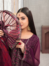 Load image into Gallery viewer, SARAAB 3pc Unstitched Aari Embroidered Fancy Chiffon Suiting D2001