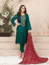 Load image into Gallery viewer, FARA BY TAWAKKAL 3pc Unstitched Viscose Schiffli Embroidered Suit D6356