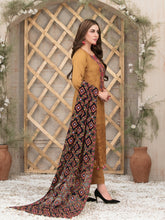 Load image into Gallery viewer, FARA BY TAWAKKAL 3pc Unstitched Viscose Schiffli Embroidered Suit D6357