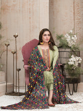 Load image into Gallery viewer, FARA BY TAWAKKAL 3pc Unstitched Viscose Schiffli Embroidered Suit D6362