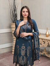 Load image into Gallery viewer, SELENA BY TAWAKKAL 3pc Unstitched Dual Color Broshia Banarsi Viscose Suit D6452