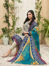 Load image into Gallery viewer, Tawakkal Fayona 3pc Unstitched Embroidered And Digital Printed Lawn Suit D6523B