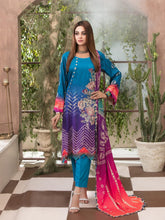 Load image into Gallery viewer, Tawakkal Fabrics Parizaad 3pc Unstitched Digital Printed Slub Cottel Suiting D6199