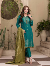 Load image into Gallery viewer, TANAZ 3pc Unstitched Broshia Banarsi Linen Suit D6336