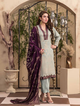 Load image into Gallery viewer, TANAZ 3pc Unstitched Broshia Banarsi Linen Suit D6371