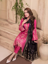 Load image into Gallery viewer, TANAZ 3pc Unstitched Broshia Banarsi Linen Suit D6372
