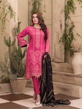 Load image into Gallery viewer, TANAZ 3pc Unstitched Broshia Banarsi Linen Suit D6372