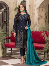 Load image into Gallery viewer, TANAZ 3pc Unstitched Broshia Banarsi Linen Suit D6373