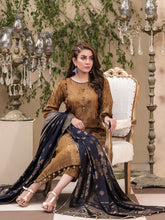 Load image into Gallery viewer, TANAZ 3pc Unstitched Broshia Banarsi Linen Suit D6375
