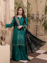 Load image into Gallery viewer, TANAZ 3pc Unstitched Broshia Banarsi Linen Suit D6376