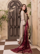 Load image into Gallery viewer, TANAZ 3pc Unstitched Broshia Banarsi Linen Suit D6377