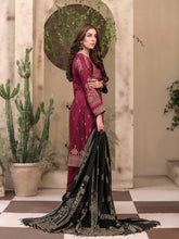 Load image into Gallery viewer, TANAZ 3pc Unstitched Broshia Banarsi Linen Suit D6380