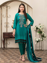 Load image into Gallery viewer, Tawakkal Magnifique 3pc Unstitched Embroidered And Digital Printed Lawn Suit D6833