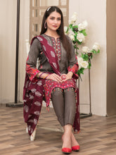 Load image into Gallery viewer, Tawakkal Magnifique 3pc Unstitched Embroidered And Digital Printed Lawn Suit D6834
