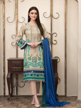 Load image into Gallery viewer, Tawakkal Magnifique 3pc Unstitched Embroidered And Digital Printed Lawn Suit D6837