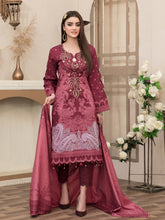 Load image into Gallery viewer, Tawakkal Magnifique 3pc Unstitched Embroidered And Digital Printed Lawn Suit D6838