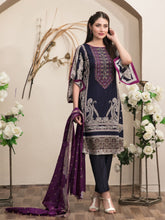 Load image into Gallery viewer, Tawakkal Magnifique 3pc Unstitched Embroidered And Digital Printed Lawn Suit D6839