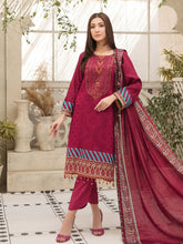 Load image into Gallery viewer, Tawakkal Mahru 3pc Unstitched Embroidered And Digital Printed Lawn Suit D6589