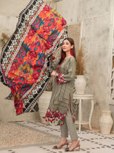 Load image into Gallery viewer, Tawakkal Mahru 3pc Unstitched Embroidered And Digital Printed Lawn Suit D6592