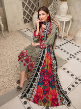 Load image into Gallery viewer, Tawakkal Mahru 3pc Unstitched Embroidered And Digital Printed Lawn Suit D6592