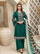 Load image into Gallery viewer, Tawakkal Mahru 3pc Unstitched Embroidered And Digital Printed Lawn Suit D6595