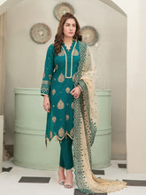 Load image into Gallery viewer, Tawakkal Pearla 3pc Unstitched Pearl Gold Table Printed Lawn Suit D6792