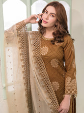 Load image into Gallery viewer, Tawakkal Pearla 3pc Unstitched Pearl Gold Table Printed Lawn Suit D6794
