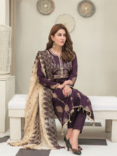 Load image into Gallery viewer, Tawakkal Pearla 3pc Unstitched Pearl Gold Table Printed Lawn Suit D6796