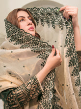 Load image into Gallery viewer, Tawakkal Pearla 3pc Unstitched Pearl Gold Table Printed Lawn Suit D6798