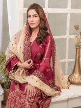 Load image into Gallery viewer, Tawakkal Pearla 3pc Unstitched Pearl Gold Table Printed Lawn Suit D6800