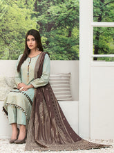 Load image into Gallery viewer, Tawakkal Raaya 3pc Unstitched Banarsi Lawn Suit D 6410