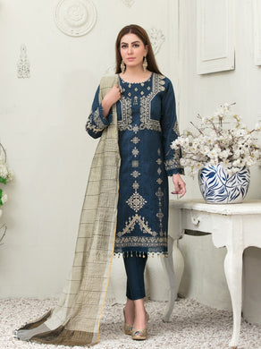 Tawakkal Sharleez 3pc Unstitched Luxury Embroidered Festive Lawn Suit D6774
