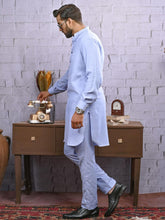 Load image into Gallery viewer, Unstitched Wash & Wear Kameez Shalwar for Men - UM22MN-3012 Blue Light